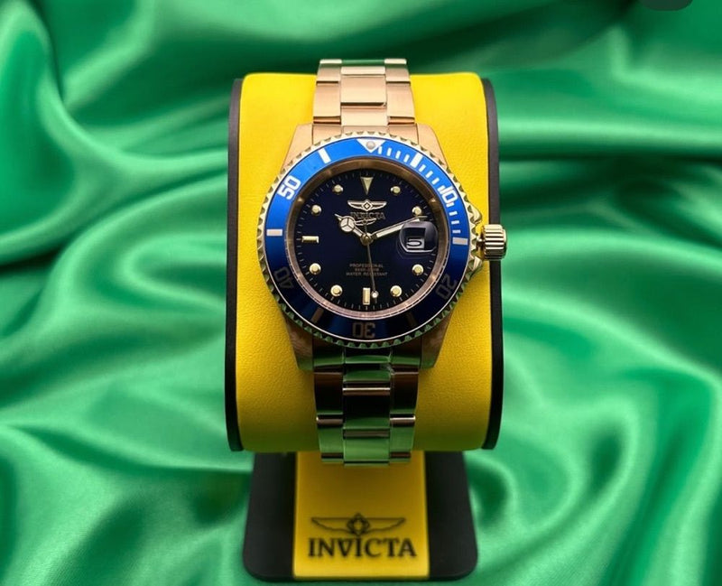 Invicta Pro Diver Dorado dial Azul 26974 para Caballero