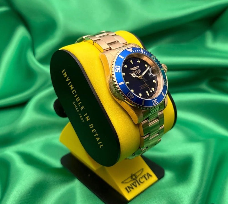 Invicta Pro Diver Dorado dial Azul 26974 para Caballero